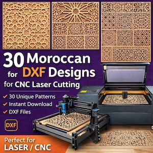 30 motivi marocchini in formato DXF / disegni geometrici islamici per taglio laser CNC (download digitale)