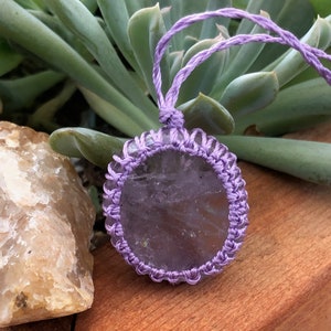 Amethyst macrame necklace