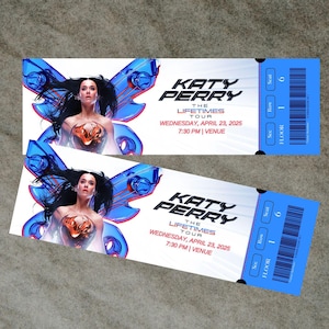 Personalisierter Katy Perry The Lifetimes Tour Konzertticket Pass