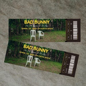 Angepasster Bad Bunny Cosa Nuestra Tour Konzertticket Pass