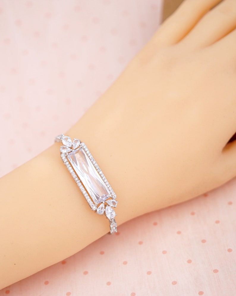 Rose Gold Wedding Bridesmaid Gift Bridal Earrings Necklace Bracelet Jewelry Set Clear White Cubic Zirconia Teardrop Ear Studs E409 B118