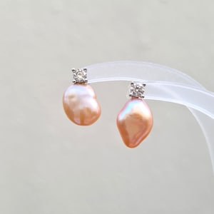 Pearl Earrings Keshi Pearl Stud Earrings Dainty Baroque Pearl Drop Earrings for Minimalist Everyday Jewelry Gifts for her