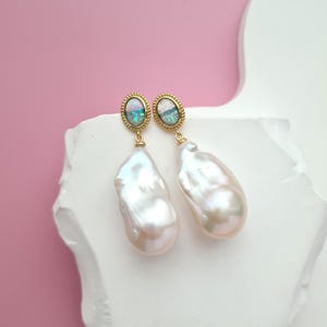 Barocke Perlenohrringe Süßwasserperle Ohrringe Barockperlen Brautschmuck Sterlingsilber-Perlenschmuck Geschenke für sie Geschenke für die Braut