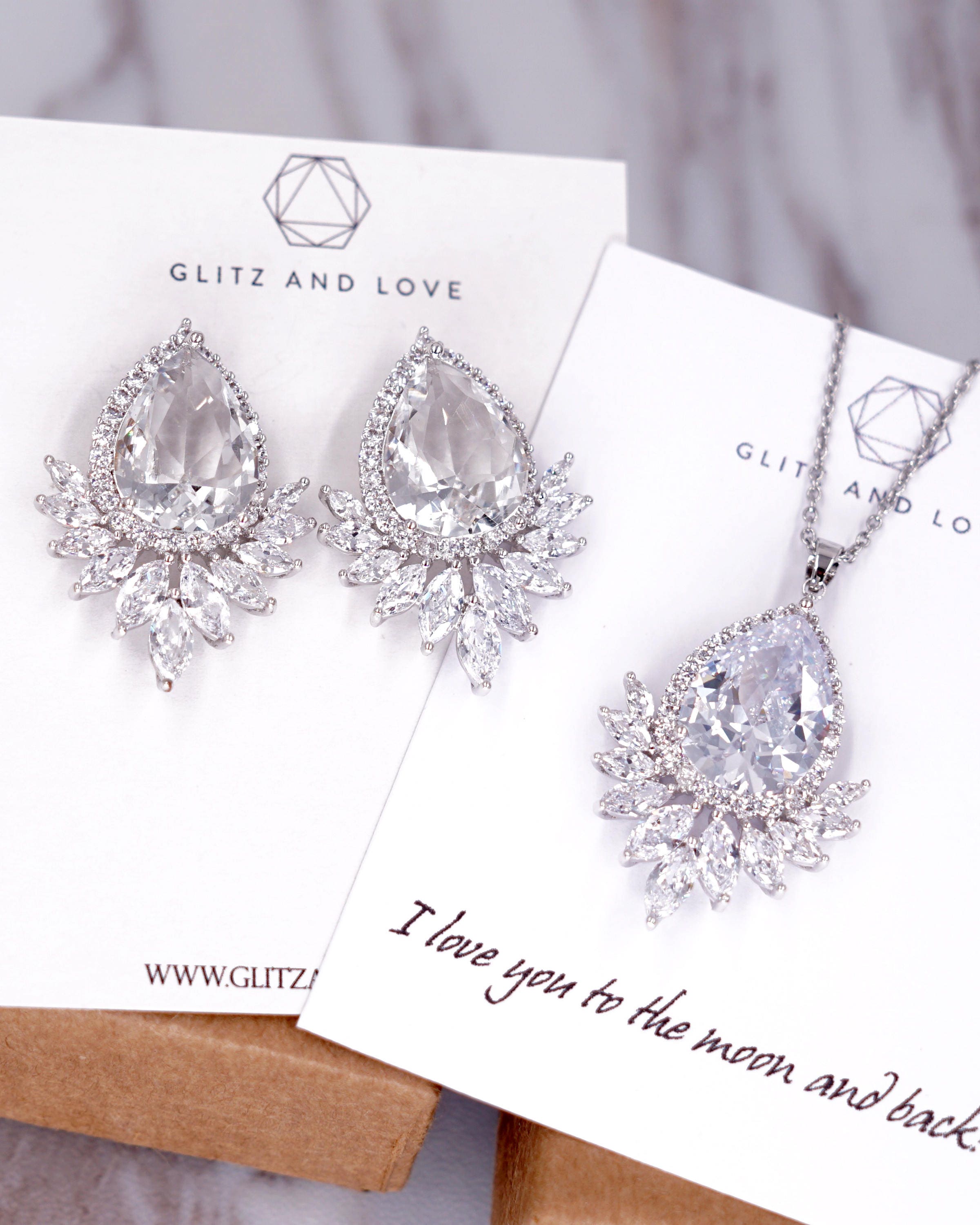 Silver Big Luxe Teardrop Stud Earrings Wedding Bridesmaid - Etsy