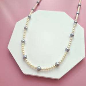 Silver Blue Akoya Pearl Floating Pearl Necklace Blue Greyish Blue Pearl Jewelry Minimalist Everyday Pearl Jewelry 14k Gold Filled Gifts