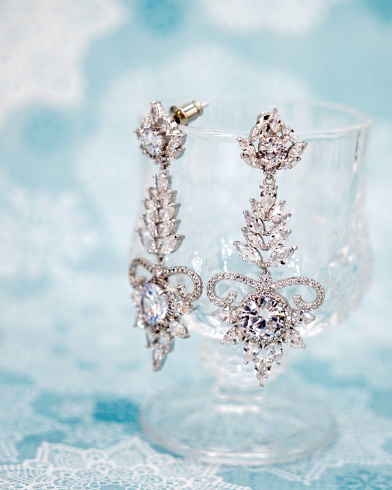 Chandelier Earrings Bridal Accessories Statement Earring Bridal Jewelry Wedding earrings Crystal Earrings Big Chandelier \u0412ridal earring
