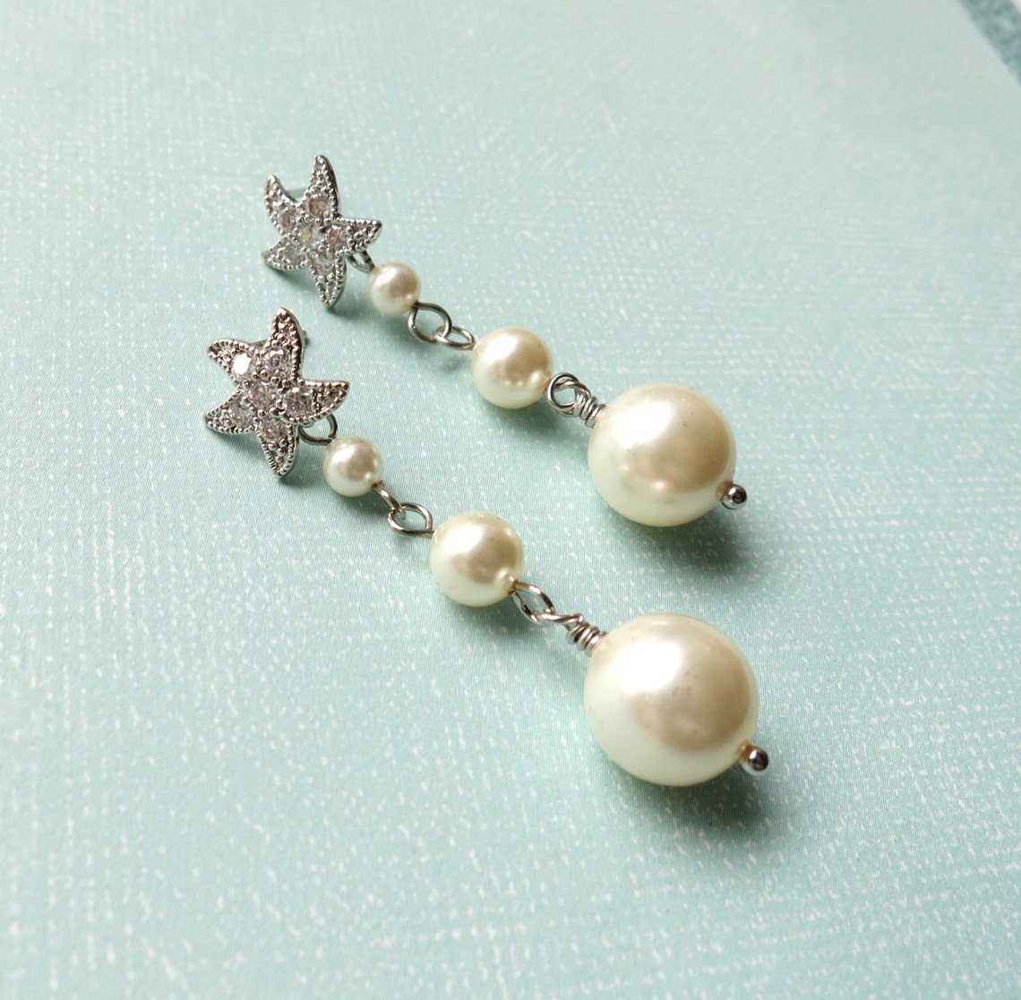 Crystal With Pearl Drop Post Earrings