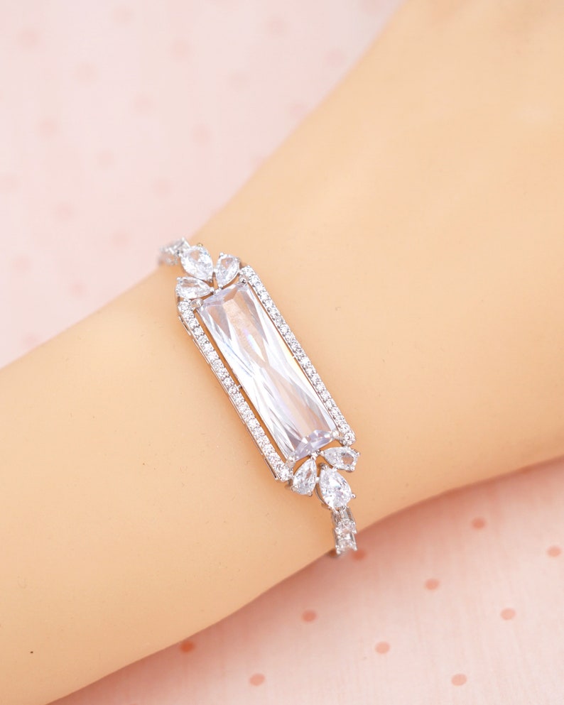 Rose Gold Wedding Bridesmaid Gift Bridal Earrings Necklace Bracelet Jewelry Set Clear White Cubic Zirconia Teardrop Ear Studs E409 B118