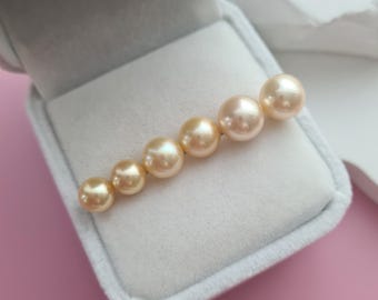 Gold Akoya Pearl 18k Gold Stud Earrings - 5mm-8.5mm - Japanese Golden Pearl Studs - Minimalist Studs - Everyday Jewelry