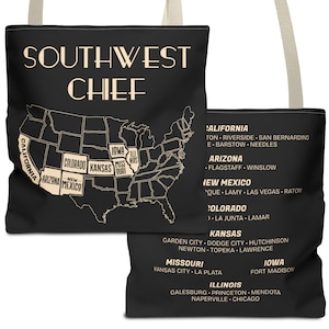 Bolsa de mano con mapa de trenes de Southwest Chief, bolsa de viaje con lista de destinos, regalo para viajeros, bolsa de vacaciones, bolsa de lona, bolsa para escapadas de fin de semana