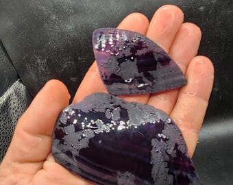 Green and Purple Fluorite Slabs (Unpolished)