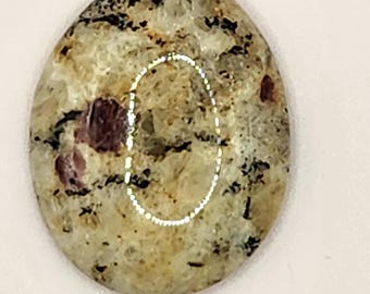 Granite Cabochon with Garnets Small Egg Shaped
