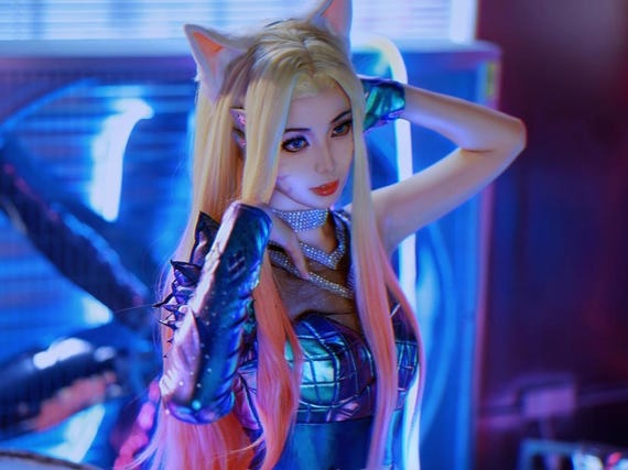 League of Legends K/DA Ahri Cosplay Costume Set-halloween