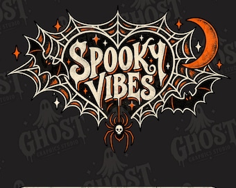 Spooky Heart Web PNG,  Gothic Halloween Shirt Design, Spider Web png, Spooky Vibes png, Spooky Season png, Retro Halloween Trendy Fall png