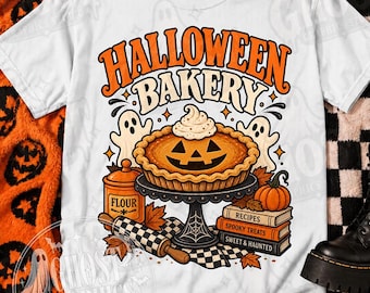 Halloween Bakery PNG, Spooky Sublimation, Pumpkin Pie png, Trendy Fall Shirt Design, Thanksgiving png, Funny Pie png, Spooky Bakery png
