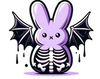 Purple Peep With Wings PNG, Spooky Peep Clipart, Spooky Easter sublimation design, Spooky Easter DTF, Spooky Easter PNG, Skeleton Peep png