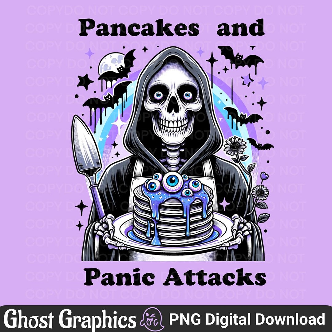 Pancakes and Panic Attacks SVG PNG, Spooky Skeleton, Mental Health ...