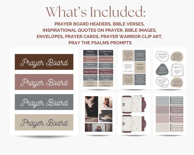 Prayer Board Kit Prayer Board Printables Prayer Cards Template ...