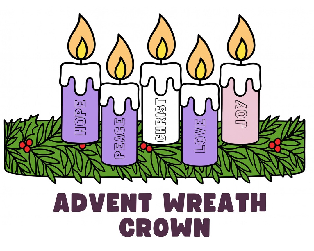 Advent Wreath Craft Advent Candle Crown for Kids for Christmas ...