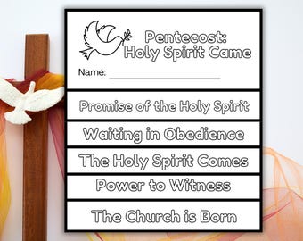 Pentecost Craft for Kids Acts Bible Study Flip Book Holy Spirit Craft Printable Holy Ghost Pentecost Activity Pages Sunday School Homeschool