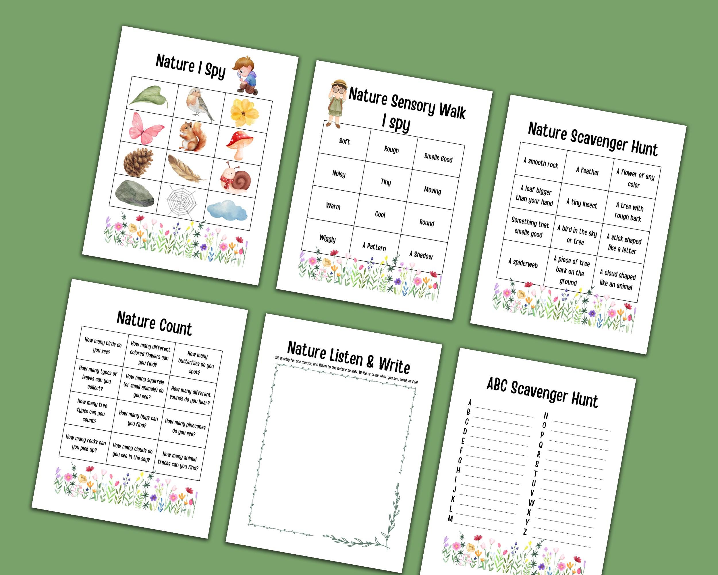 Nature Scavenger Hunt Nature Walk I Spy Outdoor Sensory Walk Activities ...