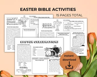 Ostern Bibel Aktivität Tischset Malseite für Palmsonntag Kinder Aktivitäten Karfreitag Copywork Auferstehung Sonntag Handwerk Kirche Printable