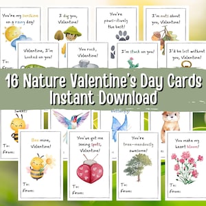 Natur Valentinstag Karten Natur Wortspiele Wald Outdoor Schule Valentines für Vorschule Kindergarten Homeschool Karte für Jungen Mädchen