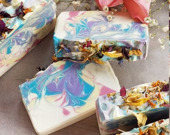 Wildflowers Scented Artisan Handmade Soap with Almond Milk, Almond Milk Soap, Tallow Soap, Artisan Soap, Mother's Day Gift,