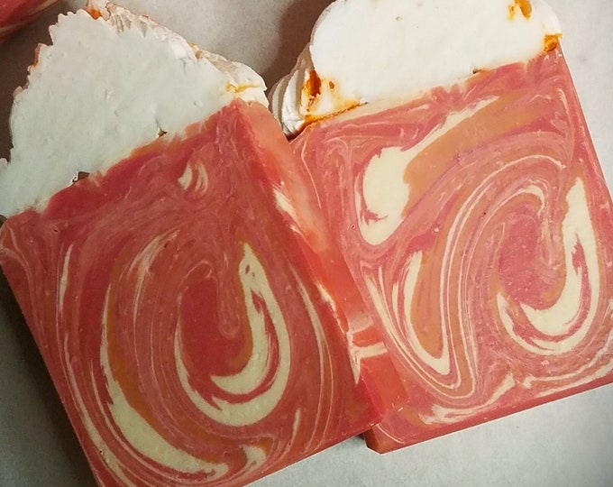 Pango Paradise Soap, Papaya Mango Tallow Soap, Artisan Soap, Palm Free, Bubbly Soap, Pipped Top Soap