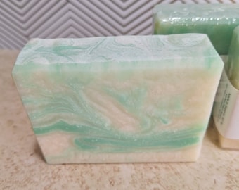 Peppermint Tea Tree Soap with Almond Milk, Tallow and Lard Soap, Palm Free Soap