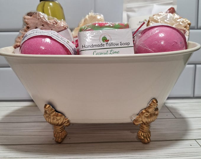 Deluxe "Fruity Escape" Spa Gift Basket for Her – Ready-to-Give Relaxing Bath & Body Set in Reusable Tub