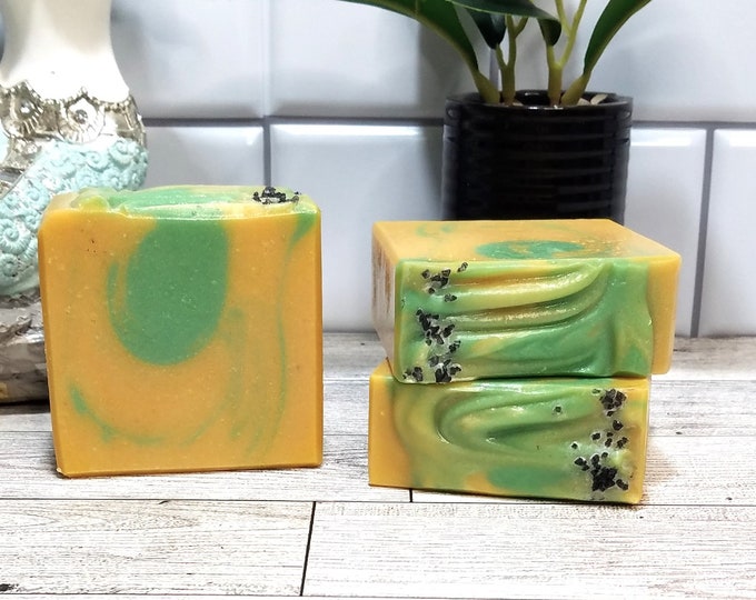 Pineapple Cilantro Tallow and Coconut Milk Soap, Artisan Soap