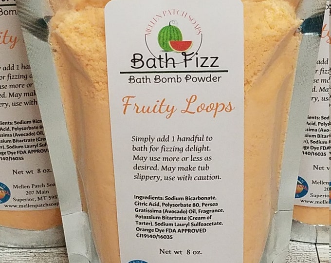 Bath Fizz Bath Bomb Powder- Multiple Choices, Unicorn, Fairy or Magic Glitter Bath Dust, Fizzing Bath Powder Fragranced