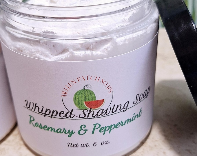 Rosemary Peppermint Whipped Shave Soap - Invigorating Lather for a Smooth Shave