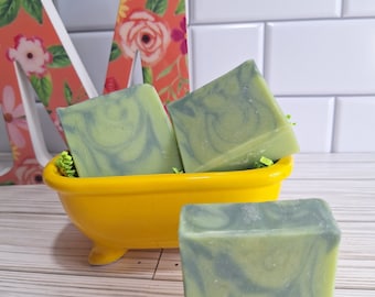 Cucumber Melon Fragranced Tallow and Coconut Milk Soap, Artisan Soap