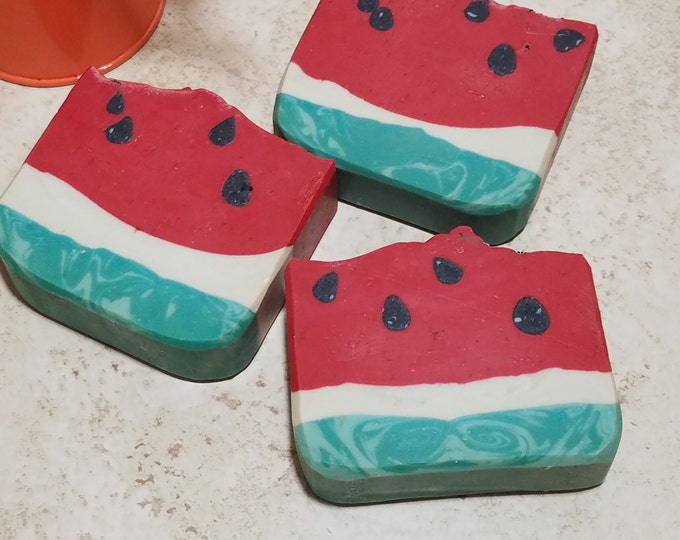 Watermelon Almond Milk Handmade Artisan Tallow Soap