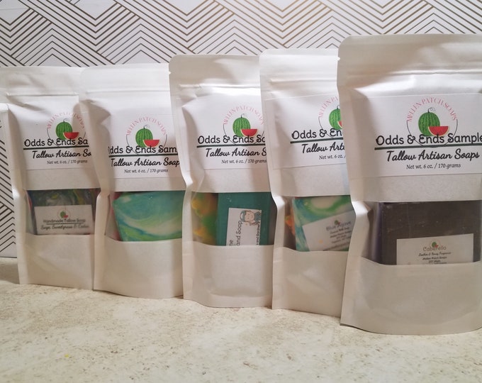 Odds & Ends Soap Sampler Pack, Tallow Soaps will include 6 oz. of All Different Soaps for you to sample