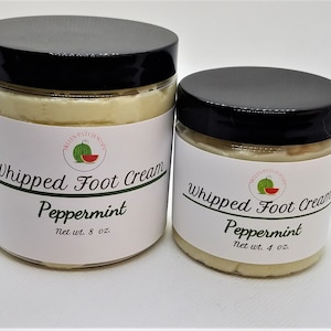 Whipped Foot Cream~ Peppermint or Lavender~ Intensive Moisturizing Repair Cream for Dry, Cracked Feet and Heels