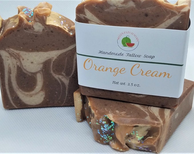 Soap Orange Cream Soap, Artisan Soap, Tallow Soap, Coconut Milk Soap, Handmade Soap,