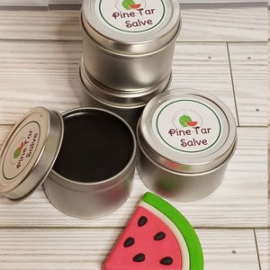 Traditional Pine Tar Skin Salve - Handmade with Plantain, Comfrey & Activated Charcoal for Soothing Relief