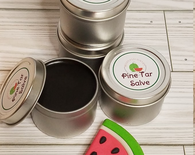 Pine Tar Salve, Plantain Infused, Activated Charcoal, Drawing Salve, Great for Cracked, Chapped, Chaffed and Crusty Skin Problems