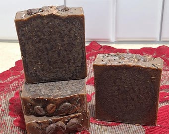Handmade Coffee Tallow Soap, Espresso Vanilla Spice Artisan Soap