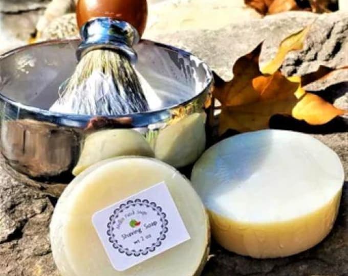 Handmade Shaving Soap - Natural Lathering Bar for Close Smooth Shave - Coconut Oil & Cocoa Butter