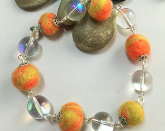 Yellow and Orange Sparkle Bracelet