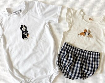 Game Day Custom Embroidery Personalized Dog With Bandana / Custom Number / Custom Dog