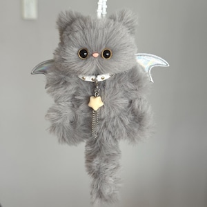 Cat Charm, Cat Keychain, Bag Charms, Car Charms Cat, Phone Charm, Furry Cat, Cat Lover Gift, Birthday Gift, Mother Gift, Memorial Gift