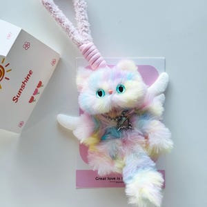 Nombre limité de breloques chat, porte-clés chat, breloques de sac, breloques voiture chat, breloque téléphone, cadeau pour une mère, carte et fermoir inclus, prêt-à-offrir