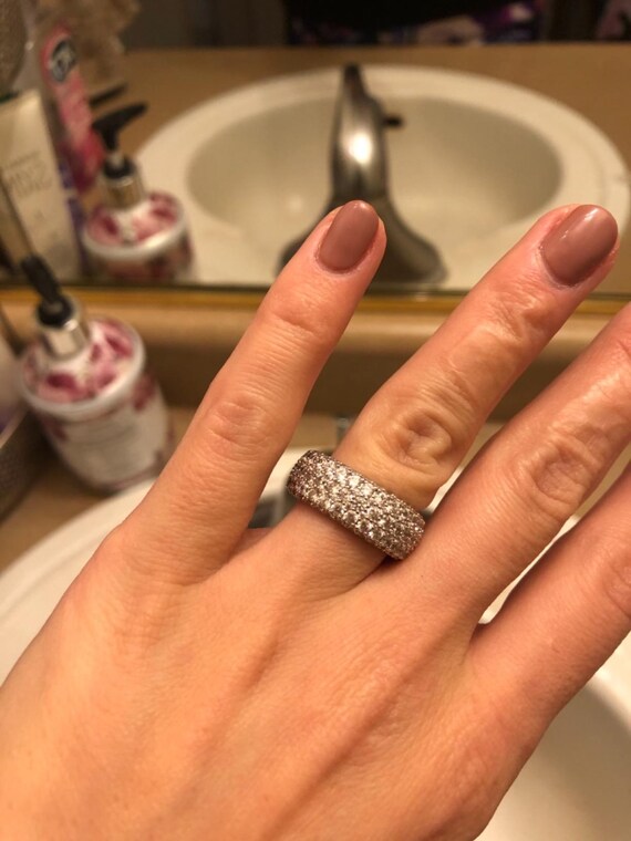 Anello Eternità Argento Sterling 925 Rotondo Zirconia - Foto 7