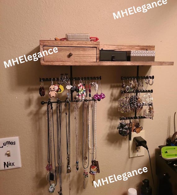 Colgar Collares Colgador De Aros De Madera Organizador De Joyas De