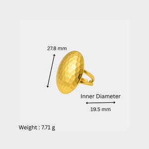 Gold Rings for Women, 18K Gold Ring, Boho Gold Ring, Round Gold Ring, Handmade Gold Ring, Hammered Disc Ring, Disc Ring, Gold Circle Ring